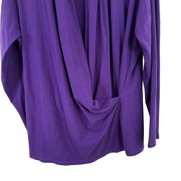 Lauren Ralph Lauren Purple Faux Wrap Blouse Office Stretch Womens Plus Size 2x - Picture 2 of 5